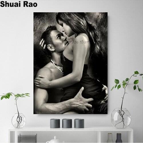 5d DIY Diamond Painting black white Couples Full Square Round Diamond Embroidery sale Cross Stitch crystal painting lover gift