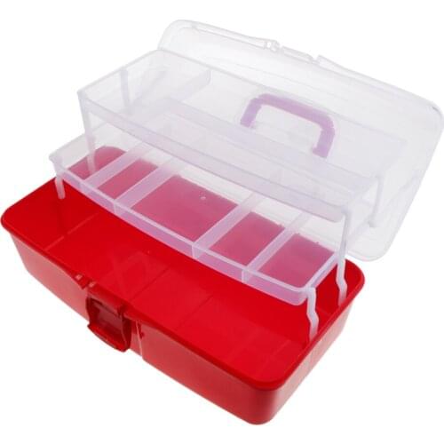3 Layered Handheld Nail Art Tools Brushes Storage Case Organizer Box Plastic
