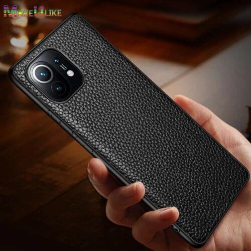 Genuine Leather Case for Xiaomi Mi 11 Pro Ultra Case Luxury Lychee Grain Phone Case for Xiaomi 11 Mi11 11Pro 11Ultra Cover
