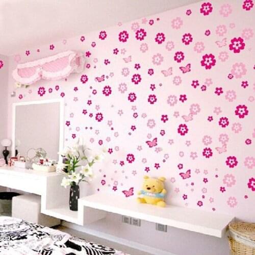 Flowers & 6 Butterfly DIY Removable Wall Sticker Decal Home Bedroom Living/Wedding Room Kids Children Girls