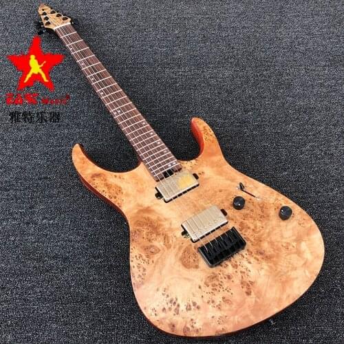 EART shaped electric guitar, rosewood body, wood color matte paint, tree maple veneer guitar, walnut neck, free shipping