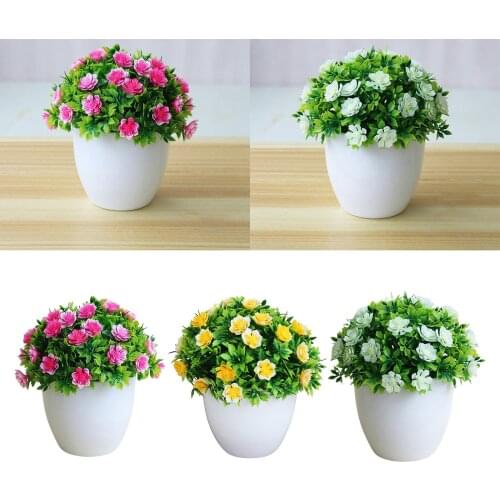 Potted Artificial Flowers Fake Flowers in Pots Faux Flowers in Pot for Home