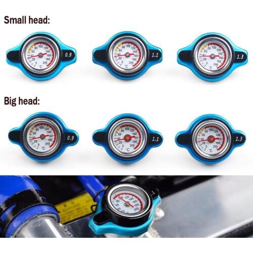 Racing Small Size Thermost Radiator Cap COVER + Water Temp gauge 0.9BAR or 1.1BAR or 1.3 BAR Cover(Big head and Small head)