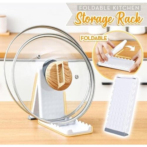Kitchen Foldable Storage Shelf For Pot Lid Spoon Holder Kitchen Accessories Utensil Rack Storage Holder Organizador De Cocina