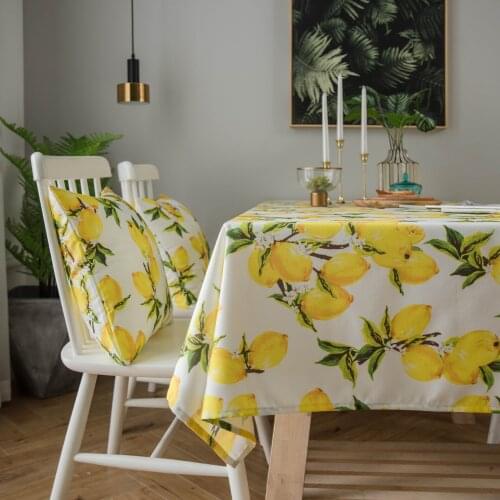 Lemon Waterproof Tablecloth Hotel Picnic Table Rectangular Table Covers Home Dining Tea Table Decoration Photo Props