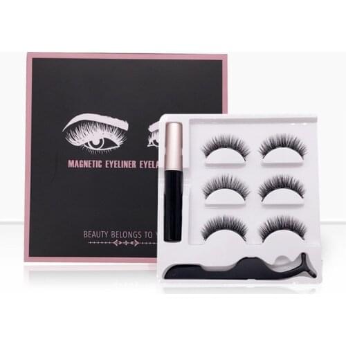 Magnet False Eyelashes Three pairs Self-adhesive eyeliner set Thick magnetic Eyelashes Set Magnetic Eyeliner