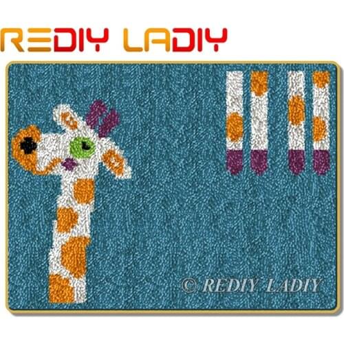 Latch Hook Kits Make Your Own Rug Runing Horse Crocheting Cushion DIY Carpet Rug Set Acrylic Yarn Printed Canvas Hobby & Crafts