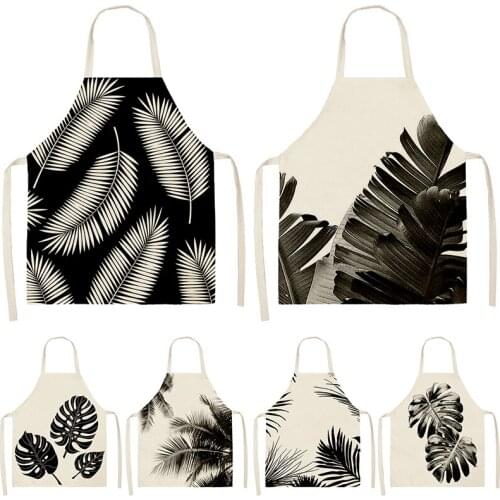 Tropical Printed Kitchen Sleeveless Aprons Cotton Linen Bibs Household Women Cleaning Pinafore Home Cooking apron for men