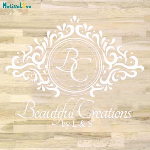 Custom Initials and Text Wedding Party Wall Floor Stickers Large Size Sslf-adhesive Decals Vinyl Décor New Design YT5132