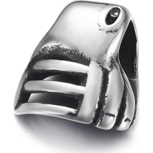 Stainless Steel Mitten Bead 5mm Hole Metal European Beads Bracelet Charms Supplies for DIY Jewelry Making Accessories