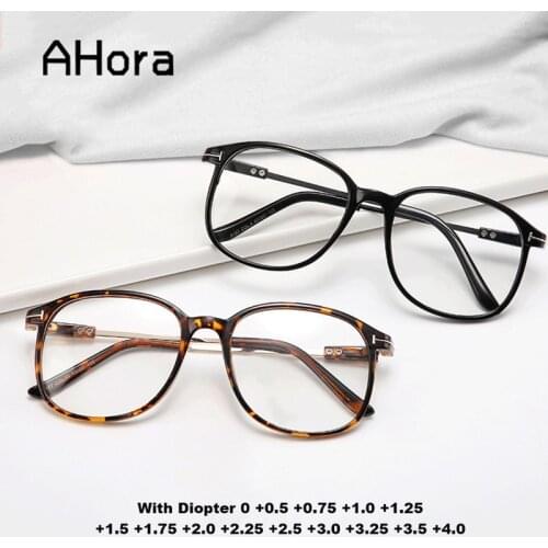 Ahora Transparent Oversized Reading Glasses for Women Men With Diopters +0.5 0.75 1.0 1.25 1.5 1.75 2.0 2.25 2.5 2.75 3 3.25 3.5