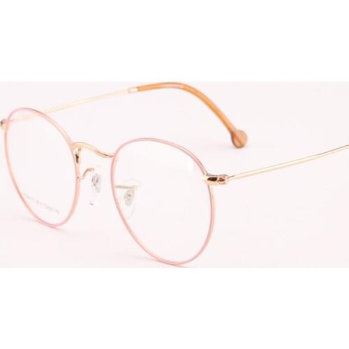 Width-140 Pure titanium retro women eyeglasses frame fashion trend of myopia reading glasses male round female spectacle frame