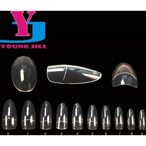Oval / Rounded Acrylic Artificial False Nail Tips 500pcs Half Cover Fake Nail Art Tips Manicure Set Nails Beauty Products