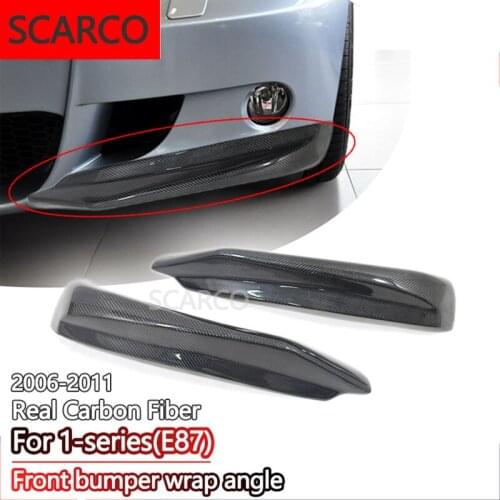 Real Carbon Fiber Front Lip For BMW 1-series E87 Hatchback Bumper Wrap Angle Splitter Spoiler Diffuser Guard Cover Body Kit