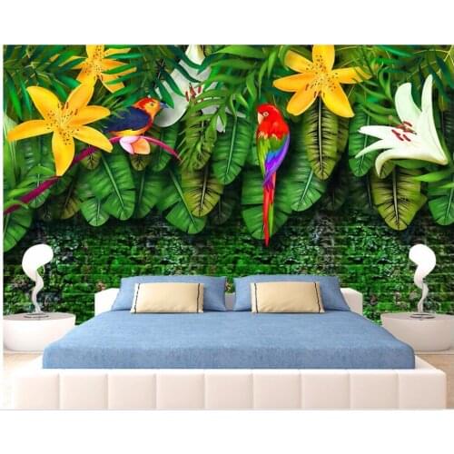 Custom photo 3d wallpaper cloth European pastoral style tropical rain forest Home decor 3d wall murals wallpaper for wall 3 d
