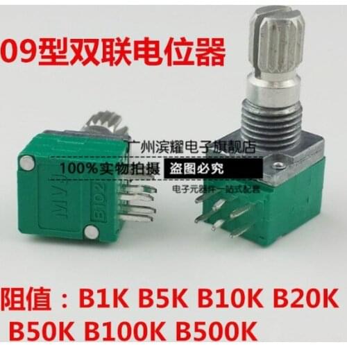 RK097N RK097 R09 09 precision potentiometer double 6 foot rachis B1K B5K B10K B20K B50K B100K B500K switch