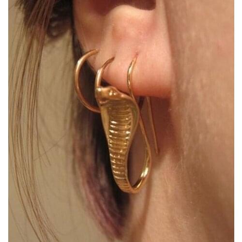 YWOSPX Punk Style Gold Snake Drop Earings Silver Dangel Earrings for Women Jewelry Wedding Statement Brincos Engagement Gifts