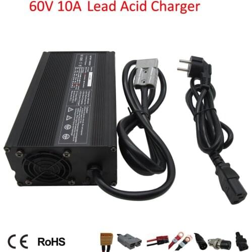 900W 60V 10A 12A Lead Acid Charger Output 73.5V Used for 60 Volt Electric Bike Golf Cart Forklift Battery Pack 110V/220V