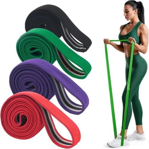 Fabric Long Resistance Loop Bands Fitness Yoga Booty Band Assist Stretching Training Gym Equipment for Home Workout Bodybuilding