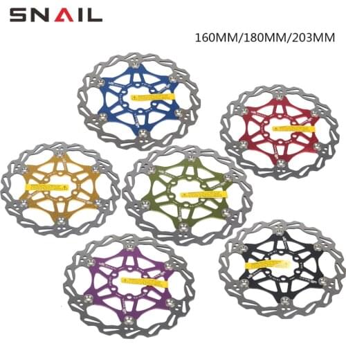 SNAIL Mountain Road Bike Floating Disc Brake Pads 160mm 180mm 203mm Six-nail Disc Rotor Floating Disc Brake Pads Bicycle Rotors