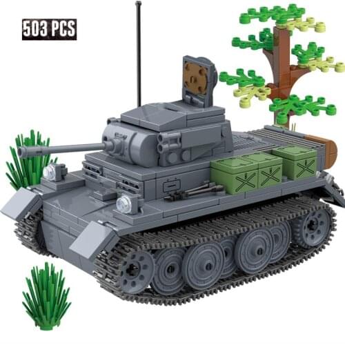 Military Series Army World War II German Second Reconnaissance Tank L-Type DIY Model Building Blocks Bricks Toys Gifts