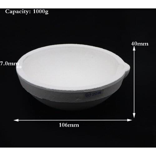 1000g High Temperature Quartz Silica Melting Crucible Dish Bowl Pot Casting Gold Silver Metal Jewelry casting container