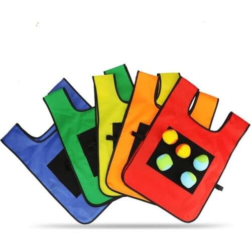 1 Set Outdoor Sport Game Props Vest Sticky Jersey Vest Waistcoat With Sticky Ball Throwing oys For Children Outdoor Fun Sports T