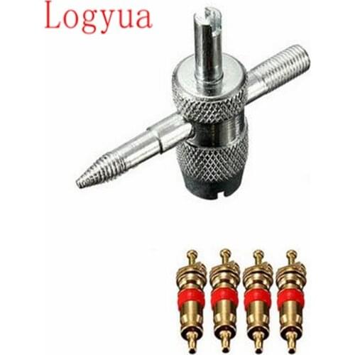 10 X Tire Repair Tool 4-in-1 Car Bike Tyre Valve Repair Remover Tool Tire Remover Tool 4 Valve Stem Cores Kit Accessories