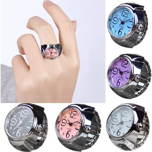 100pcs/Lot Mixed Dial Quartz Analog Watch Creative Steel Elastic Quartz Finger Ring Watch Women Bracelet Quartz Wrist Watches