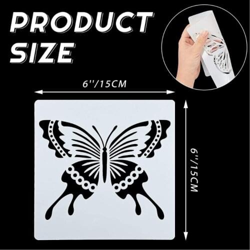 YYDS Pack of 16 Butterfly Drawing Template Stencils Reusable Anti-break Painting Stencils Party Home Decoration Supplies