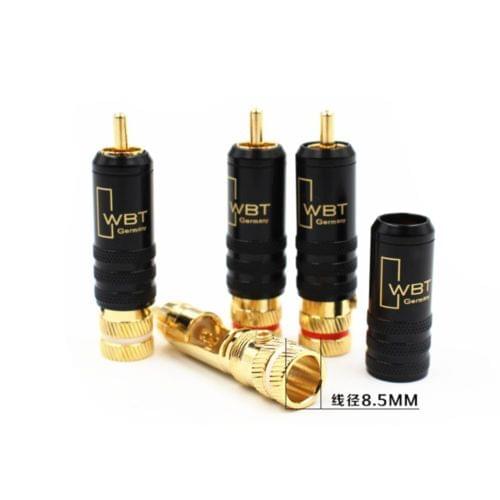 2pc High quality Gold plating RCA plug lock Soldering Audio Video plug Connector