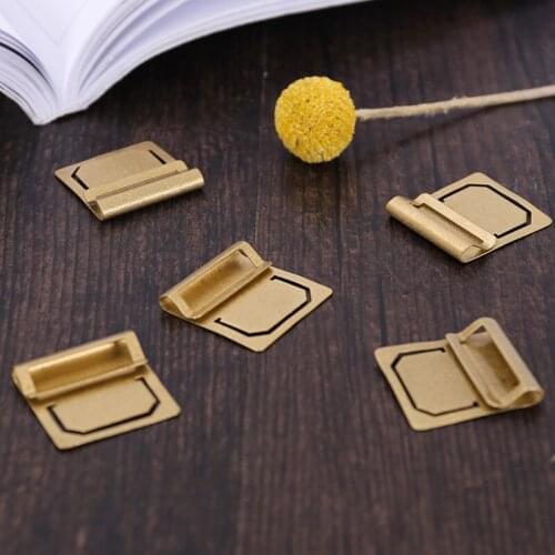 6pcs/set Brass Vintage Stationery Bookmark Folder Index Clip Label Holder Hand Accounts Vintage Metal Brass