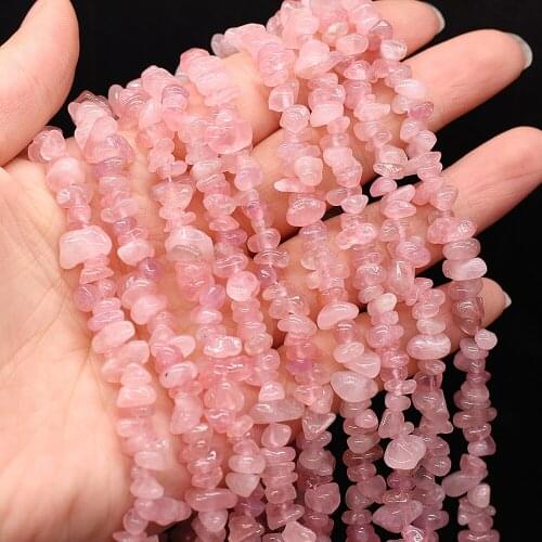 Natural Stone Beads Irregular Gravel Rose Quartz Bead For Jewelry Making DIY Necklace Bracelet Accessory