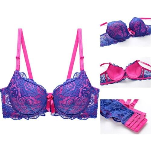 Sexy Bra Plus Size Lingerie Femme Push Up Bra Embroidery Brassiere Bralette Big Size 44 45 B C Underwire 2020 Bras For Women