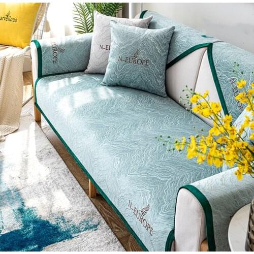 1pcs Sofa Cover Solid Color Plush Couch Cover Seat Cushion Europe Style Leather Sofa L Corner Non-Slip Sofa Towel