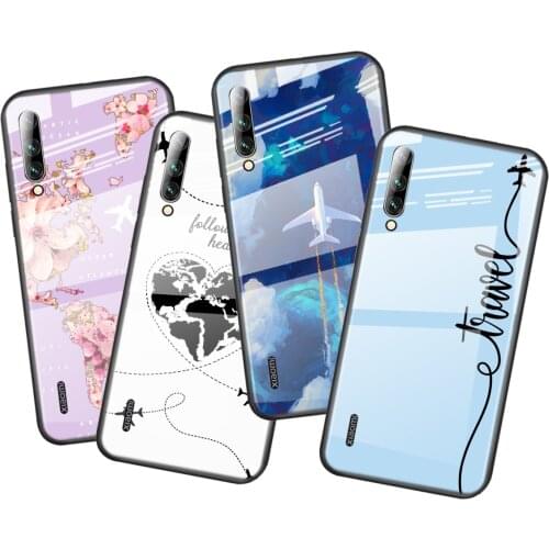Tempered Glass Cover World Map Travel Just Go For Xiaomi Mi 11 11i 10T CC9E CC9 9T Note 10 Ultra Pro Lite 5G Phone Case