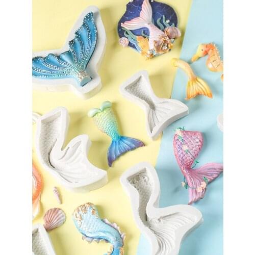 Fish Fish Tail Cake Mold Seahorse Mould Starfish Cake Border Fondant for Kitchen Baking Decoration Molds Dessert Grinding Tool