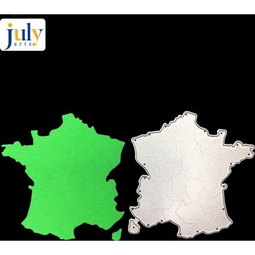 Julyarts The Map of France Metal Cutting Dies for DIY Scrapbooking Album Paper Cards Decorative Crafts Embossing Die Cut