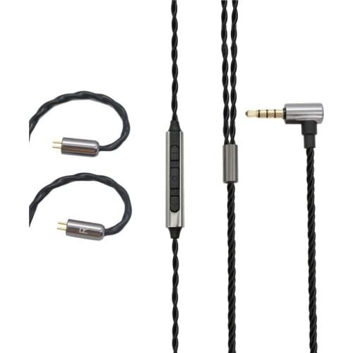 1964 For QDC UE2 headphone cable 4 stranded twisted pair 2Pin 0.78mm 3.5mm with microphone earphone cable for PHONE/MP3/MP4/ipad