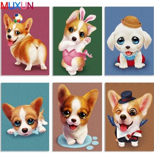 Muxun 5D Diy Diamond Painting Lovely Dog Animal Diamond Mosaic Cross Stitch Picture Home Decor Gift Handmake Rp560