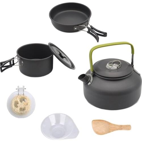 Camping Anodized Aluminum Alloy Combination Cookware for Self-Driving Tour & Fishing