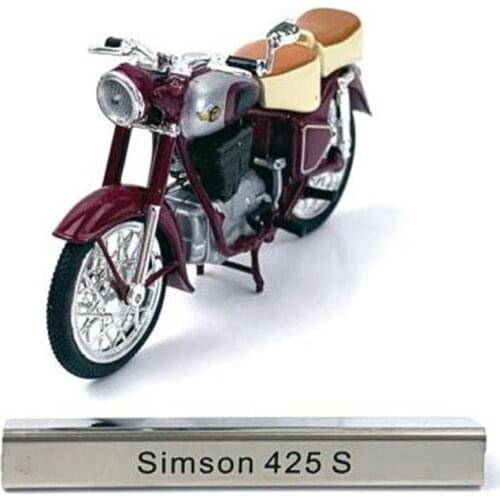 Diecast 1:24 Scale Atlas Simson 425 S Alloy Simulation Motorcycle Static Model Adult Collection Decoration Gifts Toys for Boys
