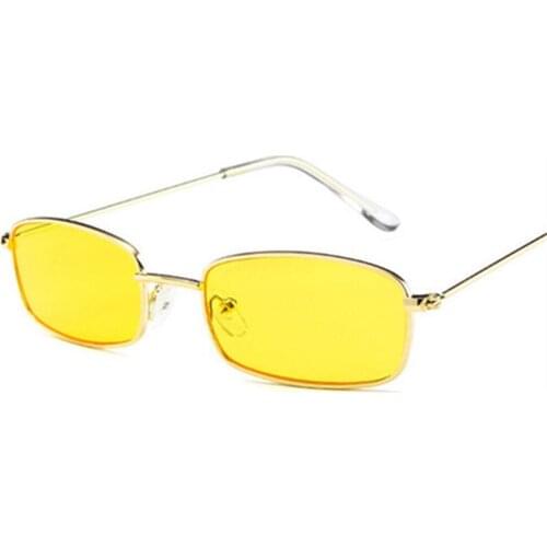 Small Retro Vintage Square Men Women Sunglasses Designer New Fashion Female Metal Frame Glasses Lenses Shades Eyewear