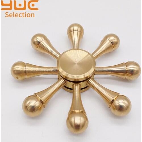 YUC Copper Metal Hand Spinner Fashion Bearing Spinner Brass Fidget Spinner Adult Anti Relieve Stress Finger Spinner Toy Spiner
