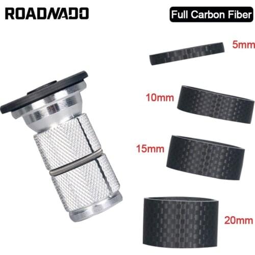 MTB Bike Carbon Headset Spacer Washer 1-1/8'' Bicycle Expansion Bolt Expander Plug Mountain Road Bike Fork Top Cap Set Accessory