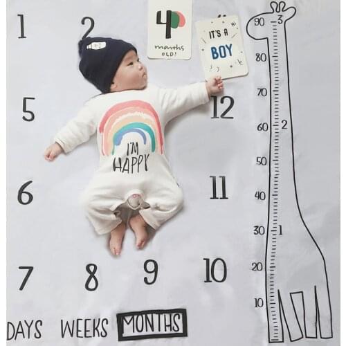 2020 Newborn baby Monthly Growth Milestone Blanket photography props Background Cloth Commemorate Rug Baby Bedding Clothing