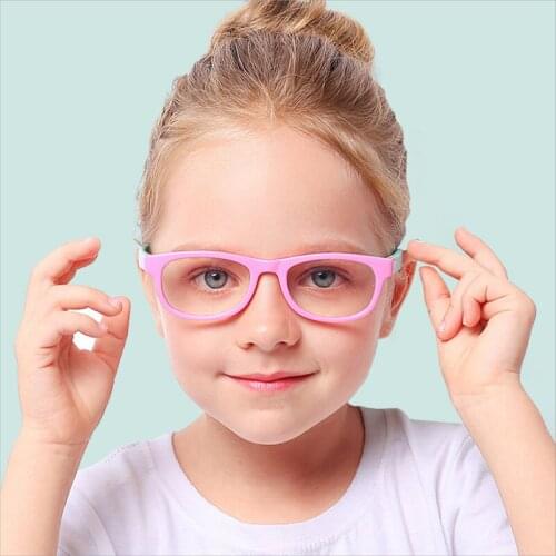 2020 Blue Light Glasses Kids Fashion Boy Girls Blocking Computer Clear Transparent Eyeglasses Optical TR90 Frame UV400