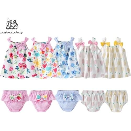 Newborn Baby Girl Clothes Toddler Floral Pineapple Dress Striped Shorts Outfits Clothes 0-24M 2pcs sets Beach Dress Baby Clothes