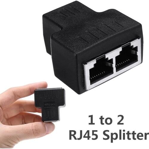 1 to 2 RJ45 Splitter Adapter Female Splitter Connector Adapter For Laptop Dual Female Port LAN Ethernet Convertor Connecter