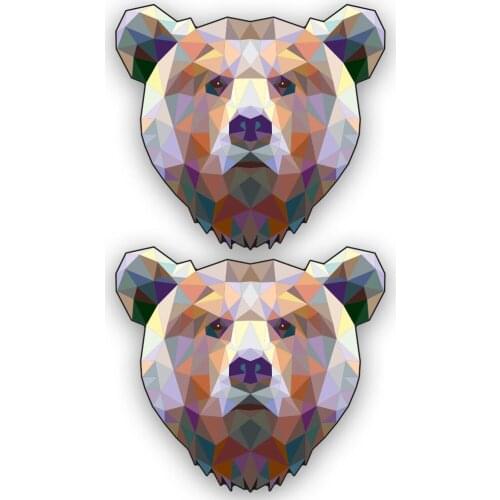 Polygonal Triangle Design Brown Bear 2'li Set Sticker Plane Extreme